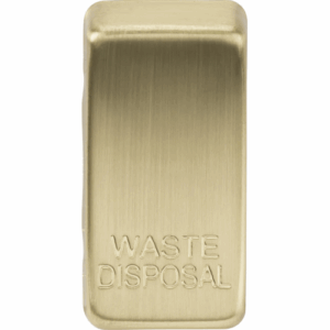 Grid Wiring Accessories - Knightsbridge Brushed Brass Switch cover marked WASTE DISPOSAL (GDWASTEBB)