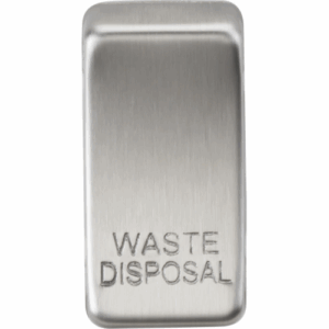 Grid Wiring Accessories - Knightsbridge Brushed Chrome Switch cover marked WASTE DISPOSAL (GDWASTEBC)