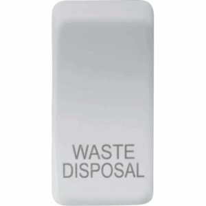 Grid Wiring Accessories - Knightsbridge Matt White Switch cover marked WASTE DISPOSAL (GDWASTEMW)