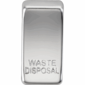 Grid Wiring Accessories - Knightsbridge Polished Chrome Switch cover marked WASTE DISPOSAL (GDWASTEPC)