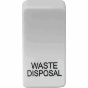 Grid Wiring Accessories - Knightsbridge White Switch cover marked WASTE DISPOSAL (GDWASTEU)