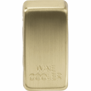 Grid Wiring Accessories - Knightsbridge Brushed Brass Switch cover marked WINE COOLER (GDWINEBB)