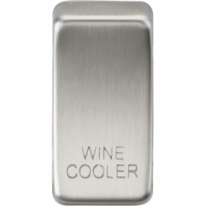 Grid Wiring Accessories - Knightsbridge Brushed Chrome Switch cover marked WINE COOLER (GDWINEBC)