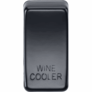 Grid Wiring Accessories - Knightsbridge Matt Black Switch cover marked WINE COOLER (GDWINEMB)