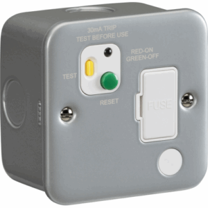 Metal Clad Range - Knightsbridge Silver/Grey 13A RCD Fused Spur Unit (Type A) 30mA (M6RCD)