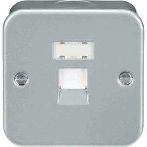 Metal Clad Range - Knightsbridge Silver/Grey Metal Clad RJ45 Network Outlet (MRJ45)