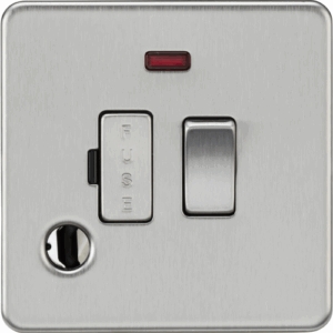 ML Accessories - Knightsbridge Brushed Chrome 13A Switched Fused Spur with Neon and Flex Outlet (SF6300FBC)
