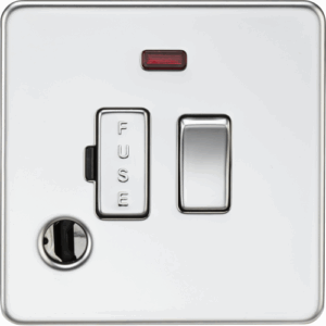 ML Accessories - Knightsbridge Polished Chrome 13A Switched Fused Spur with Neon and Flex Outlet (SF6300FPC)