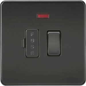 ML Accessories - Knightsbridge Screwless Matt Black 13A Switched Fused Spur Unit with Neon (SF6300NMBB)