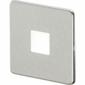 ML Accessories - Knightsbridge Brushed Chrome Screwless 230V LED Plinth Light (SFPLBC)