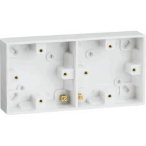 ML Accessories - Knightsbridge White Dual 25mm Pattress Box with Earth Terminal (SN1510)