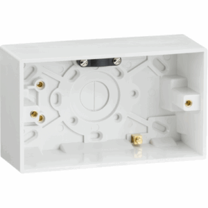 ML Accessories - Knightsbridge White Double 47mm Pattress Box with Earth Terminal (SN1600)