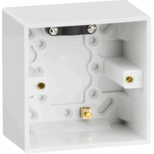 ML Accessories - Knightsbridge White Single 47mm Pattress Box with Earth Terminal (SN1610)