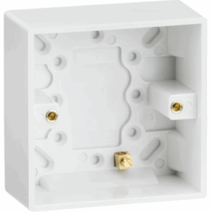 ML Accessories - Knightsbridge White Single 35mm Pattress Box with Earth Terminal (SN1700)