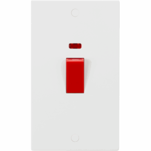 ML Accessories - Knightsbridge White 45A DP Switch with Neon (2G Size) (SN8332N)