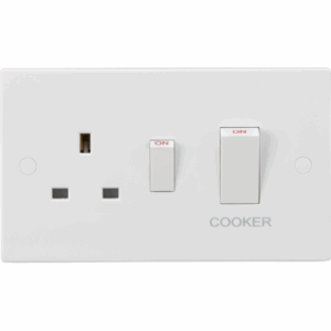 ML Accessories - Knightsbridge White 45A DP Switch & 13A Socket Rockers (SN8333W)