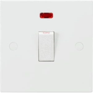 ML Accessories - Knightsbridge White 20A 1G DP Switch with Neon (SN8341N)