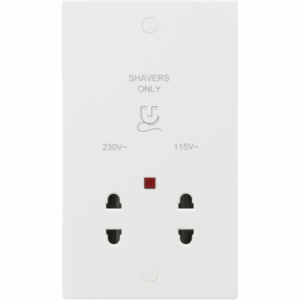 ML Accessories - Knightsbridge White 115/230V Dual Voltage Shaver Socket with Neon (SN8900N)