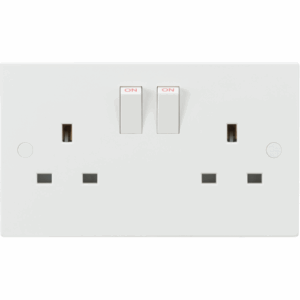 ML Accessories - Knightsbridge White 13A 2G DP Switched Socket with Twin Earths (SN9000)