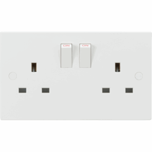 ML Accessories - Knightsbridge White 13A 2G SP Switched Socket with Twin Earths (SN9000S)