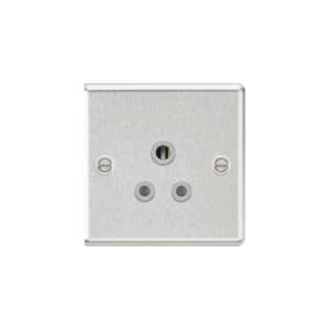 ML Accessories - Knightsbridge Raised Edge Brushed Chrome 5A Unswitched Socket Finish Grey Insert (CL5ABCG)