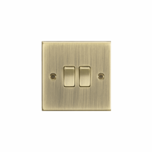 ML Accessories - Knightsbridge Antique Brass 10AX 2G 2-way Plate Switch (CS3AB)