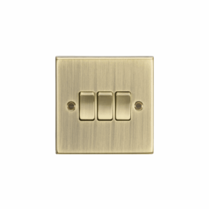 ML Accessories - Knightsbridge Antique Brass 10AX 3G 2-way Plate Switch Square Edge (CS4AB)