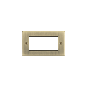 Euro Modular Range - Knightsbridge Antique Brass 4G Modular Faceplate (CS4GAB)