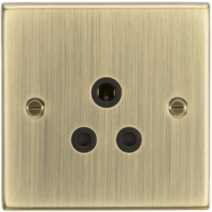 ML Accessories - Knightsbridge Antique Brass 5A Unswitched Socket with Insert (CS5AAB)