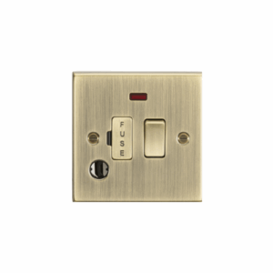 ML Accessories - Knightsbridge Antique Brass 13A Switched Fused Spur Unit with Neon & Flex Outlet (CS63FAB)