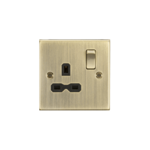 ML Accessories - Knightsbridge Antique Brass 13A 1G DP Switched Socket with Insert (CS7AB)