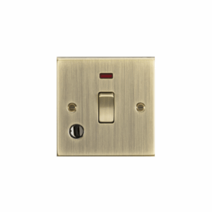 ML Accessories - Knightsbridge Antique Brass 20A 1G DP Switch with Neon & Flex Outlet (CS834FAB)
