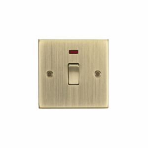 ML Accessories - Knightsbridge Antique Brass 20A 1G DP Switch with Neon (CS834NAB)