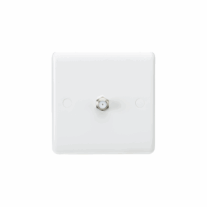 Curved Edge - Knightsbridge White SAT TV Outlet (non-isolated) (CU0150)