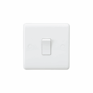 ML Accessories - Knightsbridge White Curved Edge 10AX 1G 1-way Switch (CU1000)