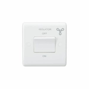 ML Accessories - Knightsbridge White Curved Edge 10A Fan Isolator Switch (CU1100)