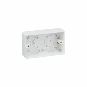 Curved Edge - Knightsbridge White Double 35mm Pattress Box with Earth Terminal (CU1800)