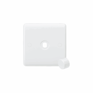 ML Accessories - Knightsbridge White Curved Edge 1G Dimmer Plate with Matching Dimmer Cap (CU1DIM)