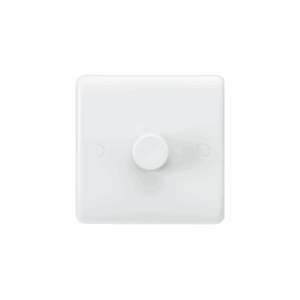 ML Accessories - Knightsbridge White Curved Edge 1G 2-way 40-400W (3-100W LED) Leading Edge Dimmer (CU2161)