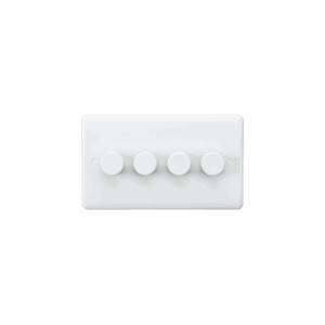 Curved Edge - Knightsbridge White 4G 2-way 40-400W (3-100W LED) Leading Edge Dimmer (CU2164)