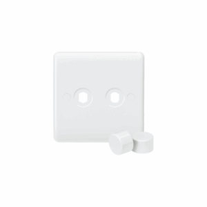 Curved Edge - Knightsbridge White 2G Dimmer Plate with 2 Matching Dimmer Caps (CU2DIM)