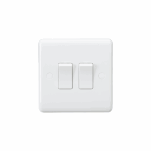 ML Accessories - Knightsbridge White Curved Edge 10AX 2G 2-way Switch (CU3000)