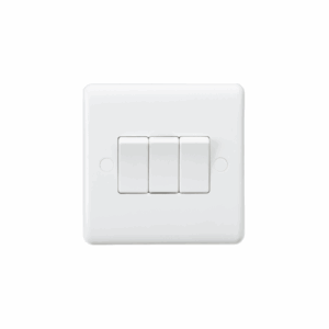 ML Accessories - Knightsbridge White Curved Edge 10AX 3G 2-way Switch (CU4000)