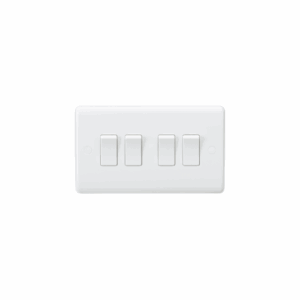 ML Accessories - Knightsbridge White Curved Edge 10AX 4G 2-way Switch (CU4100)
