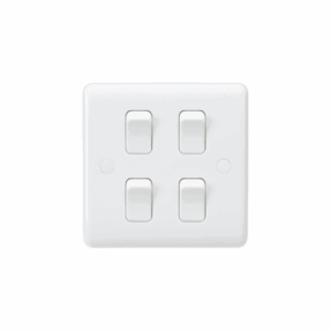 Curved Edge - Knightsbridge White 10AX 4G 2-way Switch (on single plate) (CU4101)