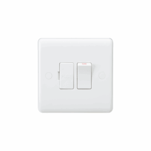 Curved Edge - Knightsbridge White 13A Switched Fused Spur Unit with Flex Outlet from Base (CU6300F)