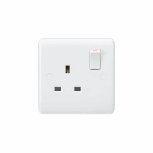ML Accessories - Knightsbridge White Curved Edge 13A 1G SP Switched Socket (CU7000S)