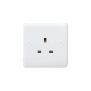 ML Accessories - Knightsbridge White Curved Edge 13A 1G Unswitched Socket (CU7000U)