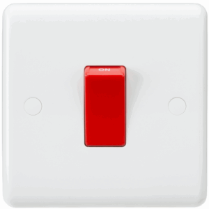 ML Accessories - Knightsbridge White Curved Edge 45A DP Switch (1G size) (CU8331)