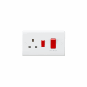 Curved Edge - Knightsbridge White 45A DP Switch & 13A Socket (CU8333)